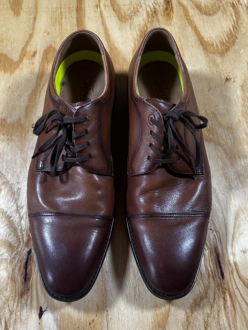 Florsheim Comfortech Brown Leather Cap Toe Shoes - Size 10.5M